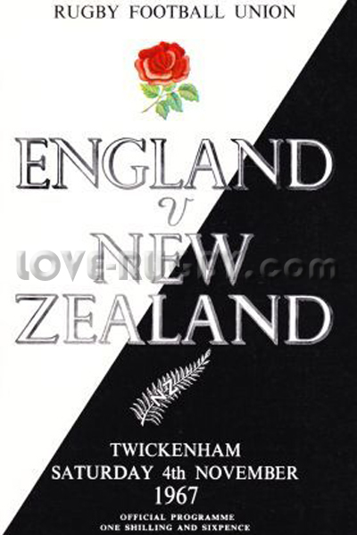 1967 England v New Zealand  Rugby Programme